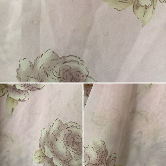 Vintage 90s Pink Floral Girly Cottagecore Feminine Ruffle Spring Midi Dress 20W - Picture 8 of 8